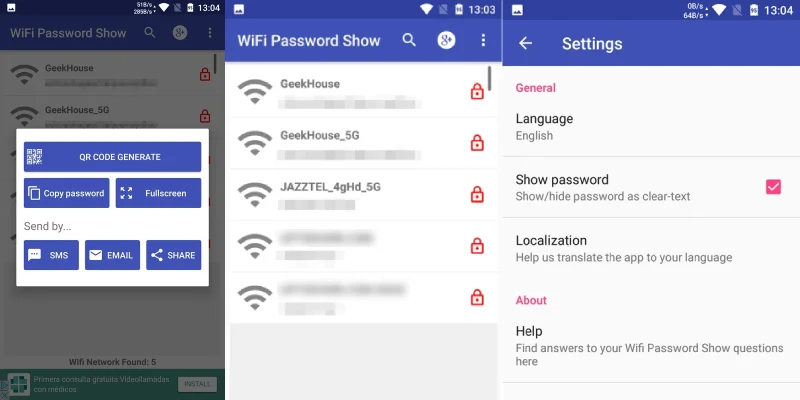 تطبيق WiFi Password Show